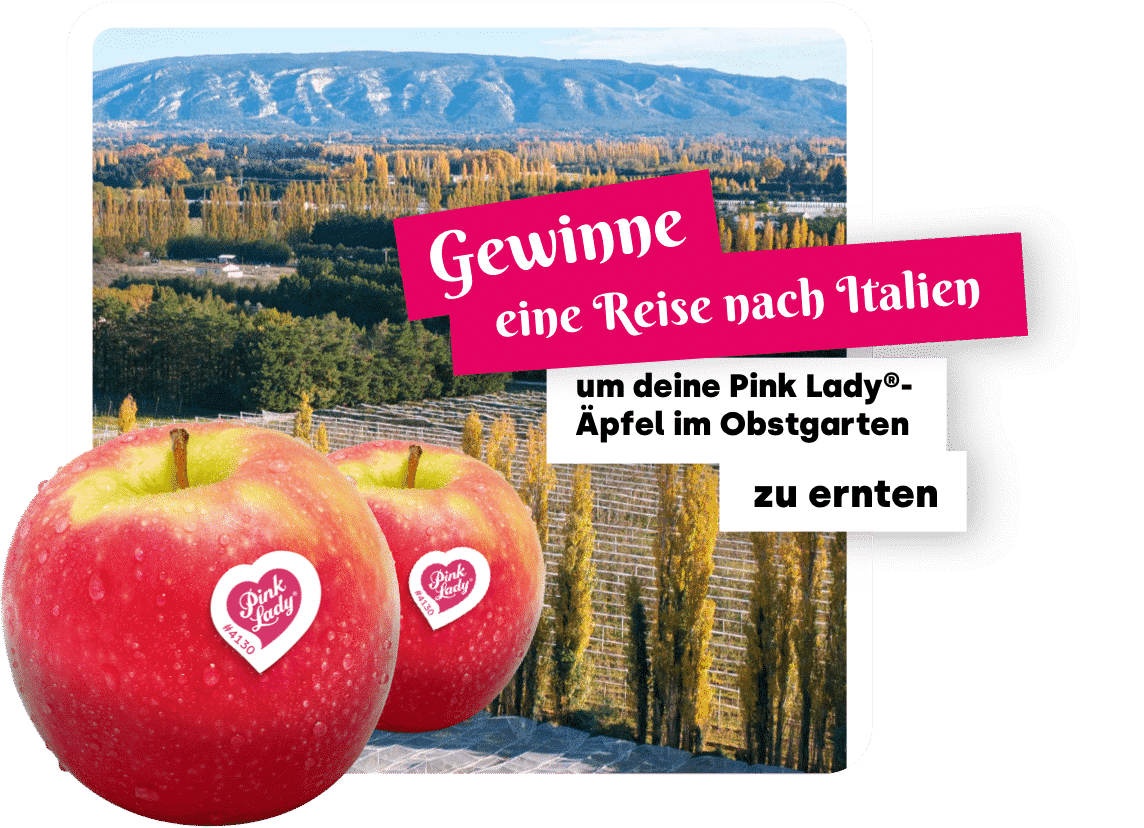 Gewinnt eine Reise nach Frankreich, um eure Pink Lady®-Äpfel im Obstgarten zu ernten